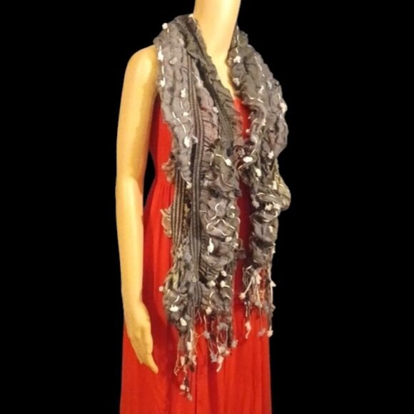 Accessories - Unique Grey Boa Scarf